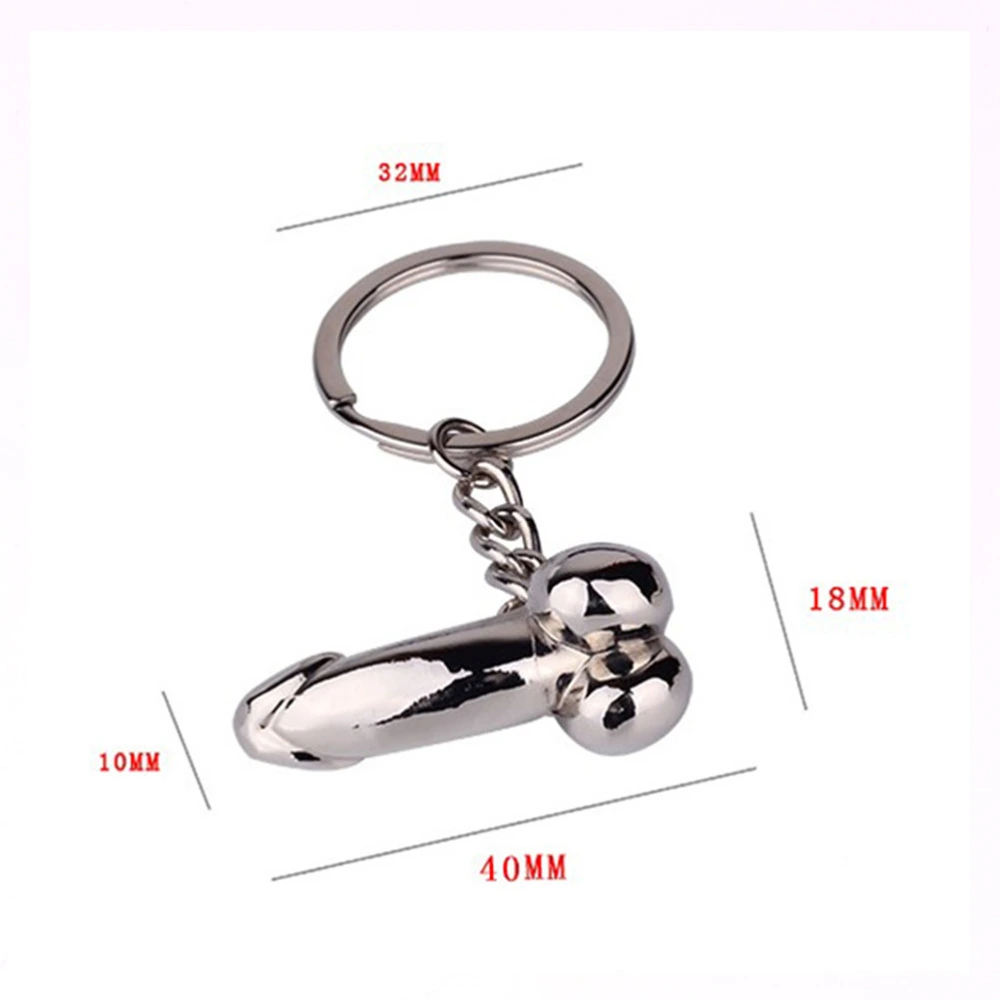 4pcs Metal Gift Keychains Funny Sex Model Key Holder Novelty Pendant Metal Key Rings Craft Ornaments (Random Style)