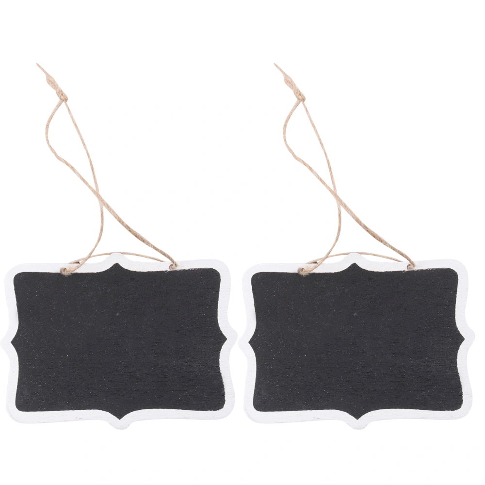 20pcs Wooden Mini Chalkboards Double Sided Hanging Blackboard Message Board Hanging Signs (Rectangle, Double Sided)