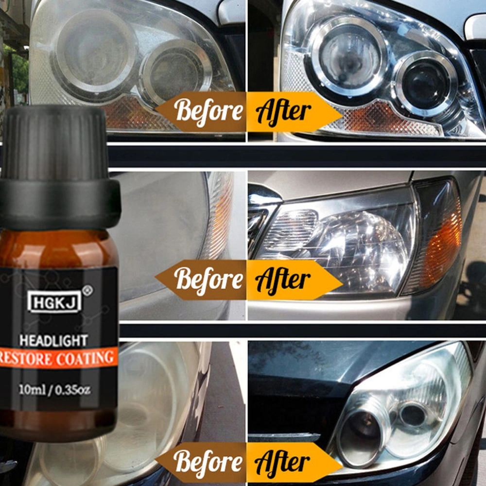 10ML Lamp Renovation Agent Car Repair Polish Headlight Restoration Kit Auto Headlight Polish Liquid for Car Auto (Bubble Pack)