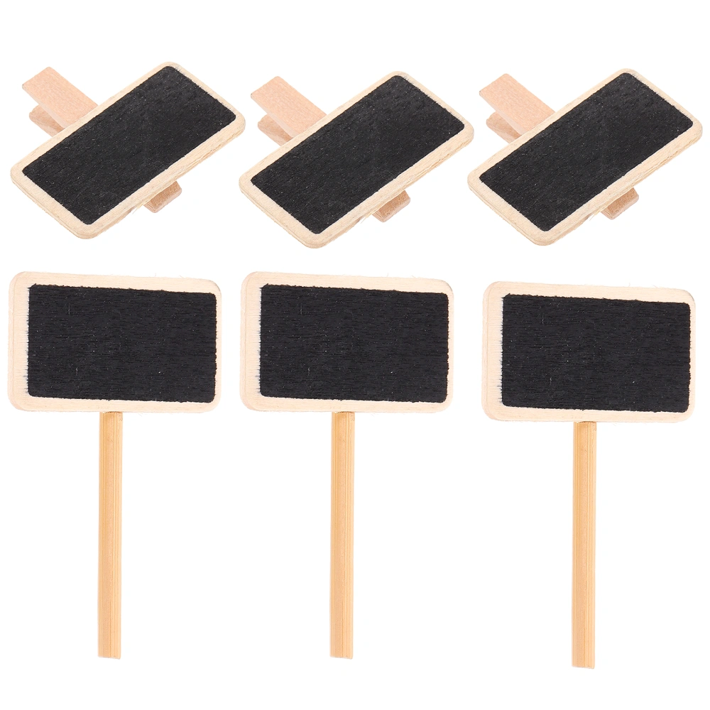 50pcs Little Blackboard Shape Memo Clips Photo Wooden Clamps (Assorted Color)