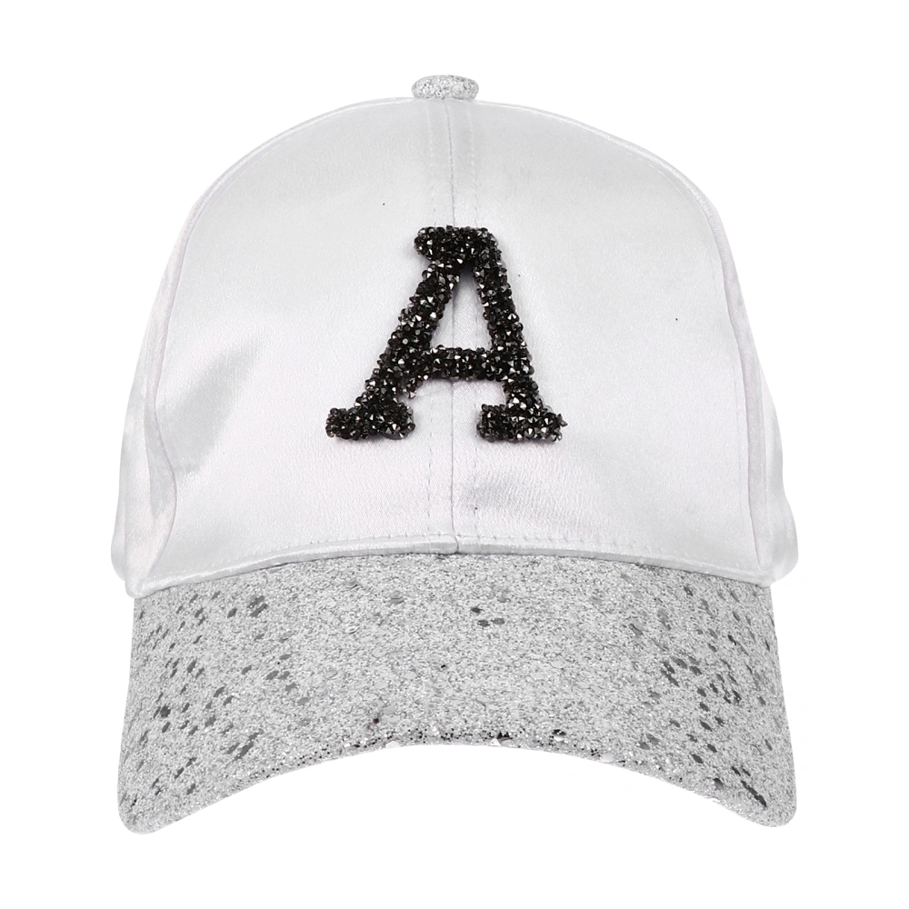 1pc Peaked Bright Diamond Letter Design Female Peaked Sun Hat