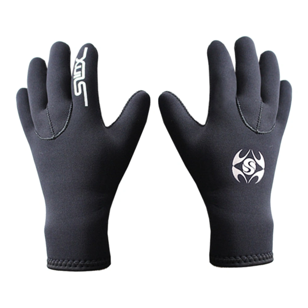 1 Pair 3mm Neoprene Scuba Dive Gloves Swim Gloves Elastic Warm Non-slip Snorkel Gloves Wetsuit Gloves Snorkeling Equipment for Winter Swim Diving Spearfishing - Size XL (Black)