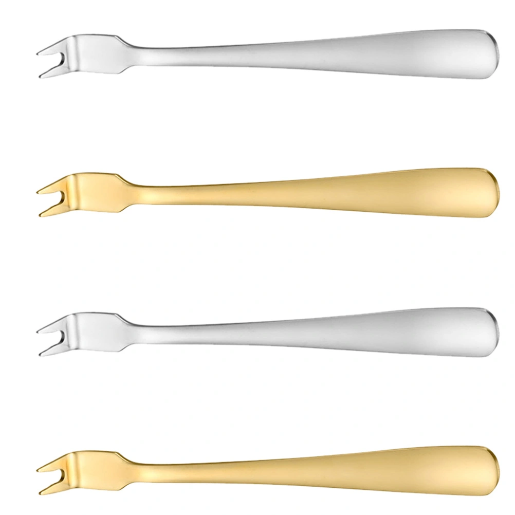 1 Set 4Pcs Stainless Steel Meat Forks Barbecue Serving Forks (Assorted Color)