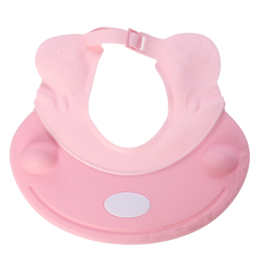 Baby Shampoo Shower Visor Shield Safe Adjustable Bathing Ear Protect Hat for Child Kid (Pink Hippo)