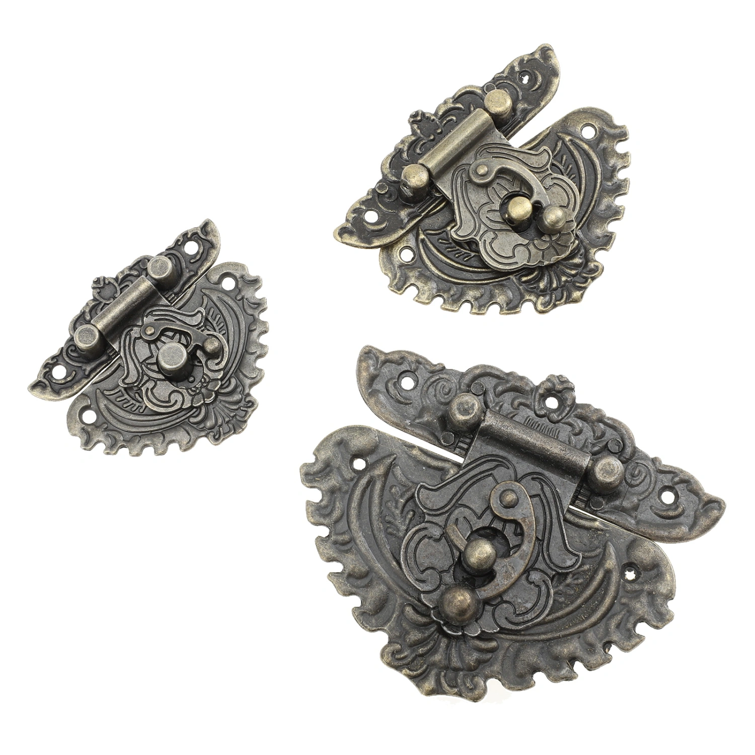 3pcs Wooden Box Lock Latches Jewelry Box Lock Hasp Antique Gift Box Lock Latches