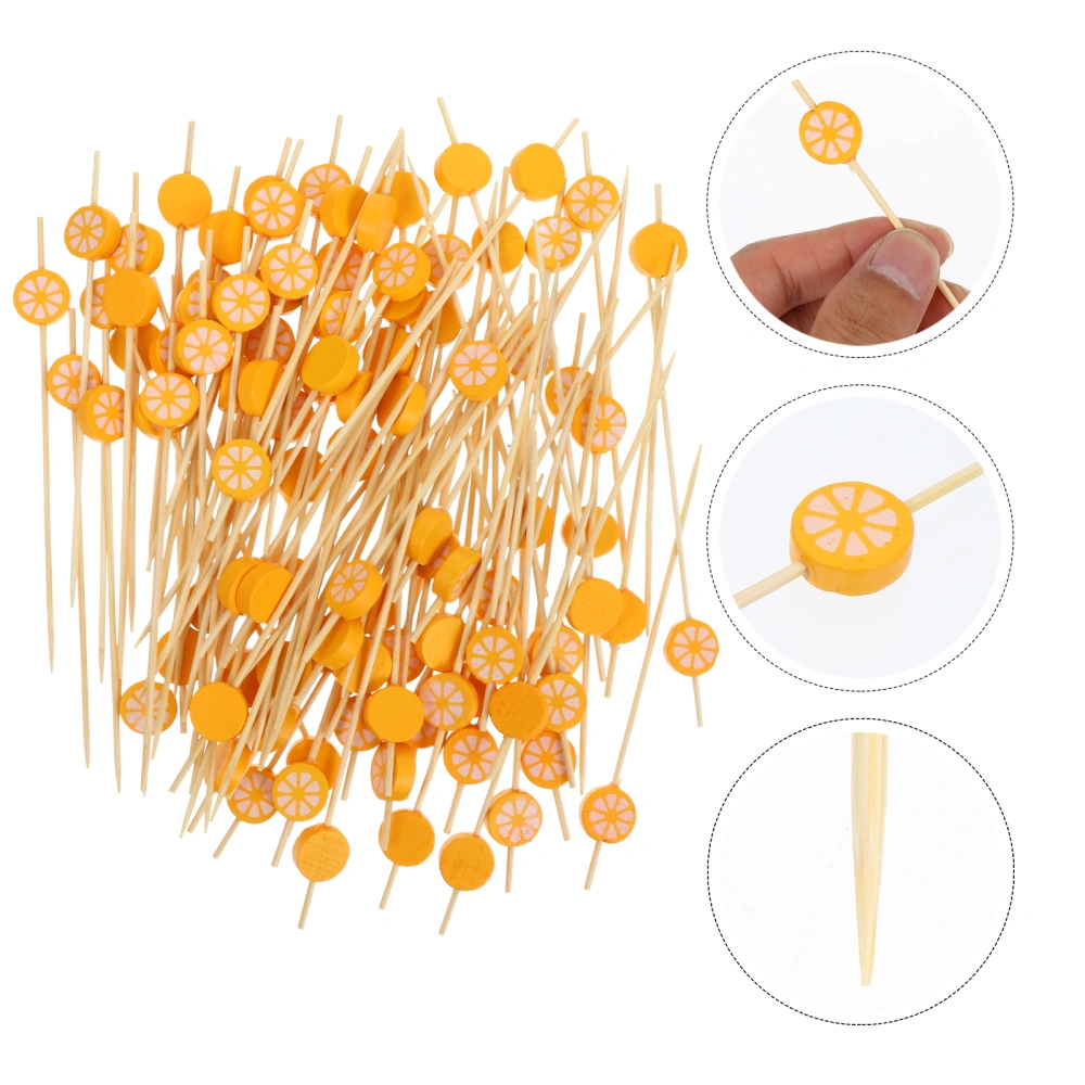 100pcs Adorable Bamboo Sticks Disposable Fruit Stick Practical Sushi Sticks