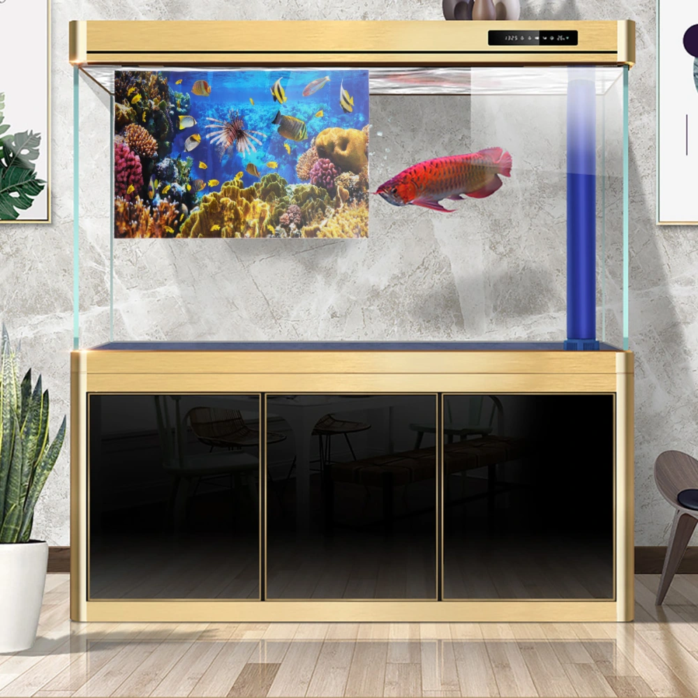 Aquarium Background Ocean Landscape Poster Aquarium Double Sided Waterproof Thick Glass Paste Fish Tank Background Decorative Sticker