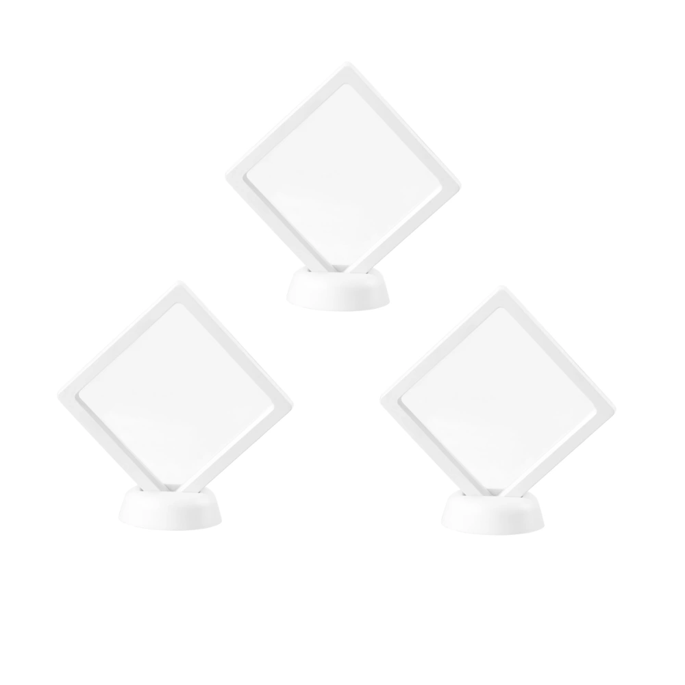 3pcs Floating Like Showing Box Bracelet Manicure Display Case Jewelry Display Rack (White Transparent Square)