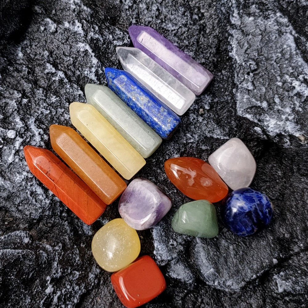 14pcs Natural Healing Crystals Chakra Stones Colorful Crystals Healing Stones