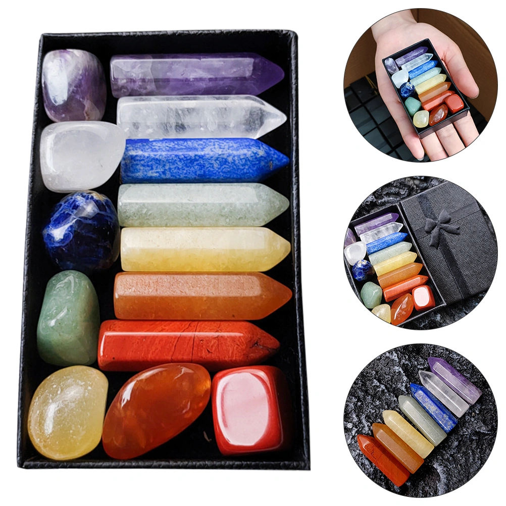 14pcs Natural Healing Crystals Chakra Stones Colorful Crystals Healing Stones