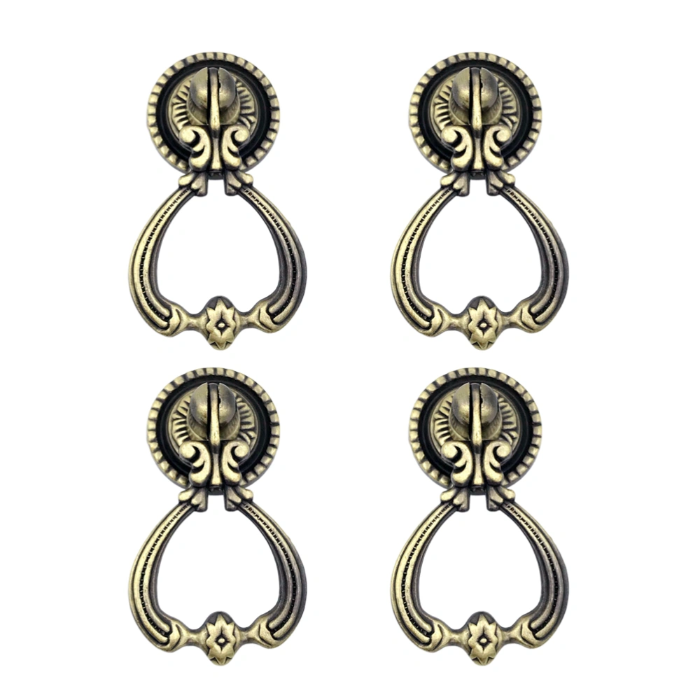 4Pcs Durable Cabinets Knobs Ring Knobs Zinc-alloy Casting Extra-thick Dresser Drawers Pulls  for Dresser Drawers Pulls