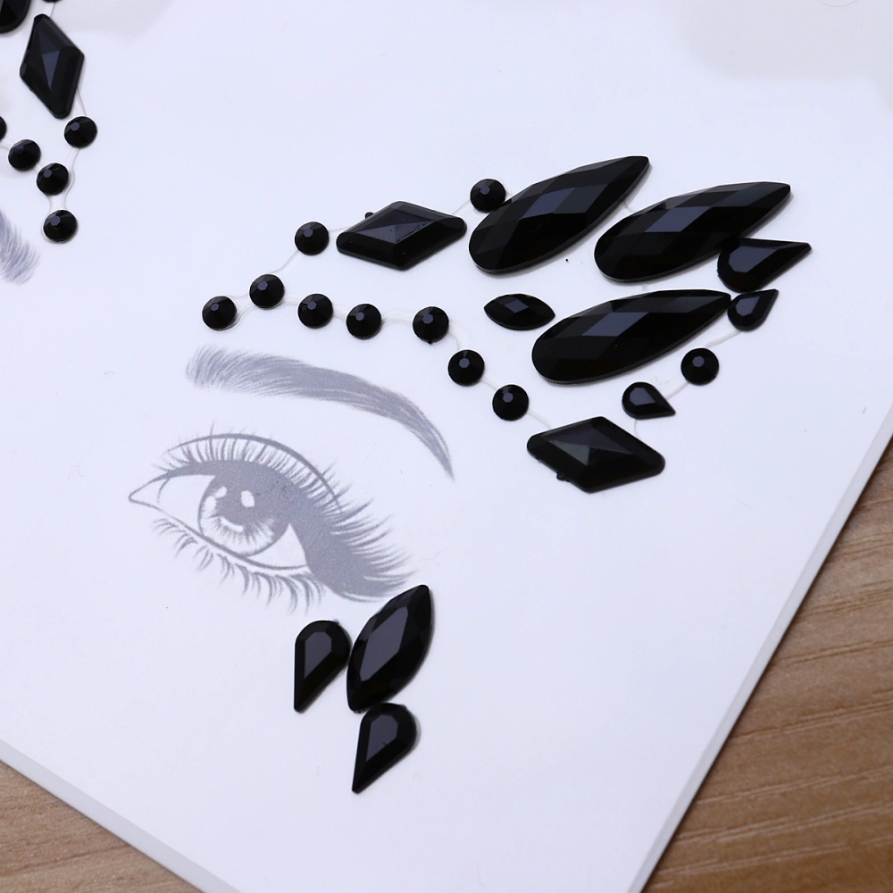 8 Sheets Face Rhinestone Stickers Beautiful Decor Rhinestone for Performance Festival Dance