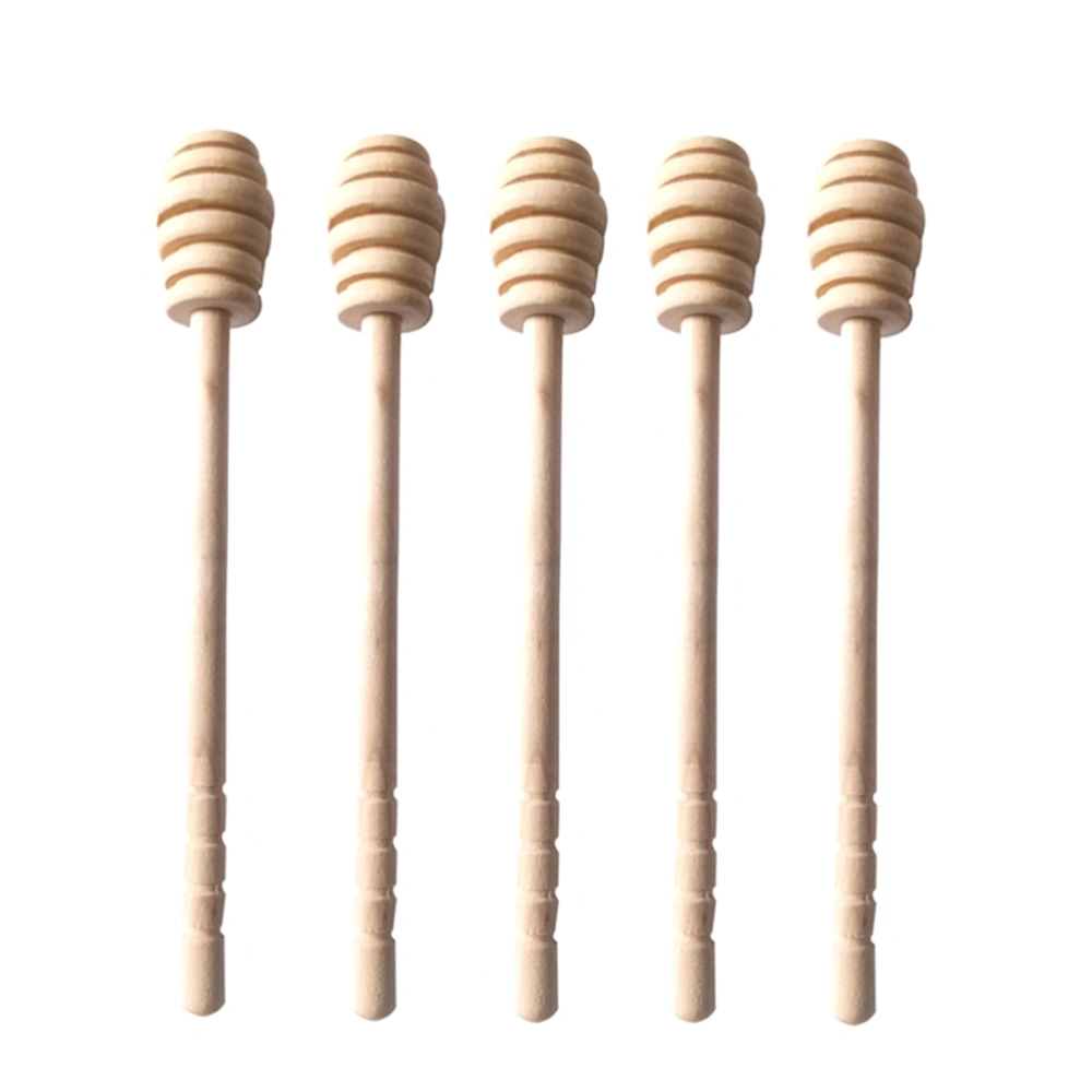 10pcs Honey Stir Bar Mixing Handle Jar Spoon Practical Wood Dipper Honey Long Stick Supplies Honey Kitchen Tools