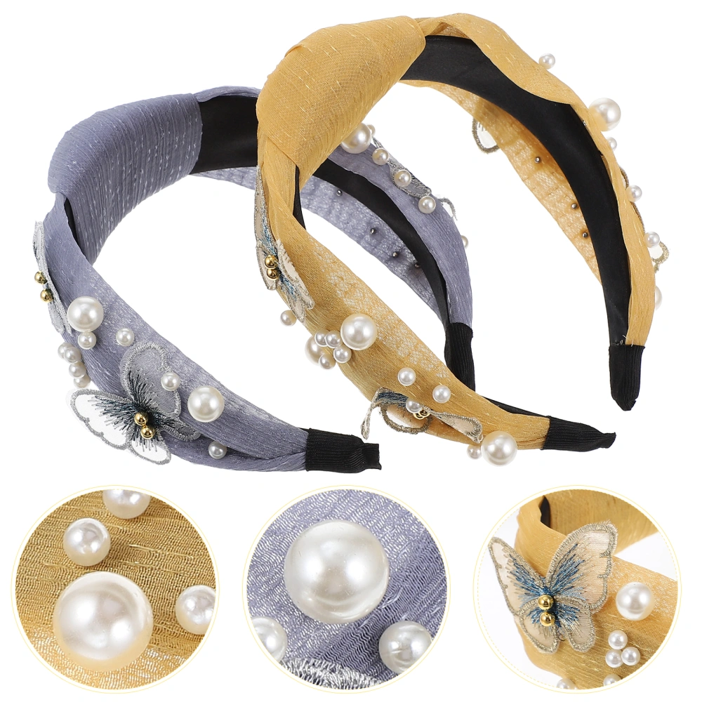 2pcs Pearl Hairbands Exquisite Women Headbands Fashion Hair Accessories