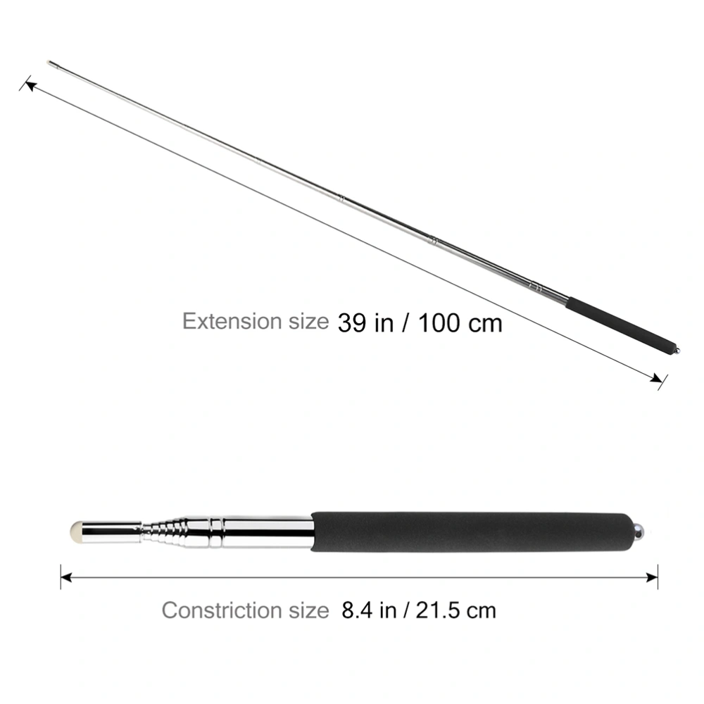 2pcs Hand Pointer Extendable Telescopic Retractable Pointer Handheld Presenter Classroom Whiteboard Pointer (Black)