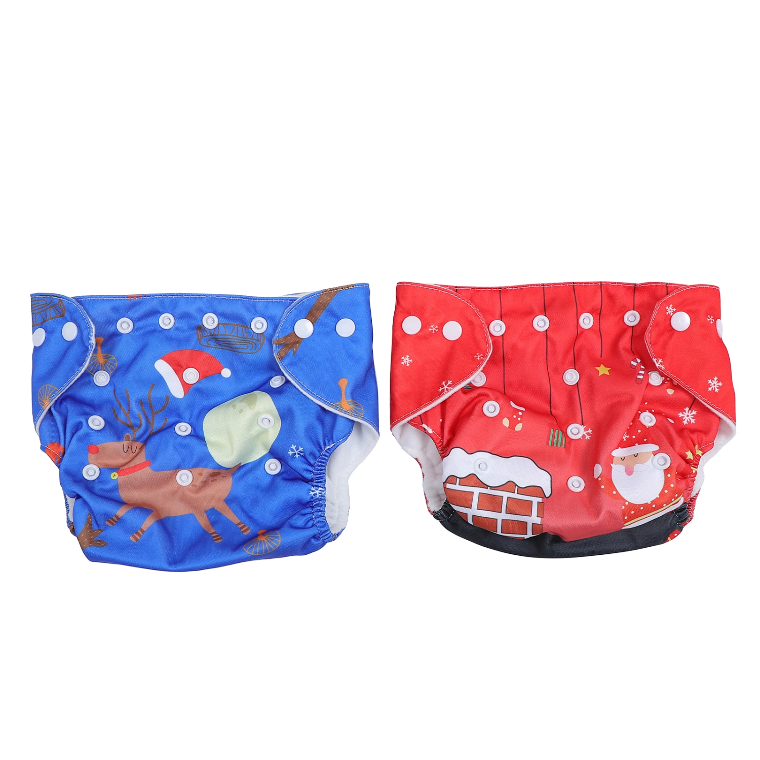 2Pcs Christmas Baby Training Pants Newborn Washable Nappy Pants (Assorted Color)