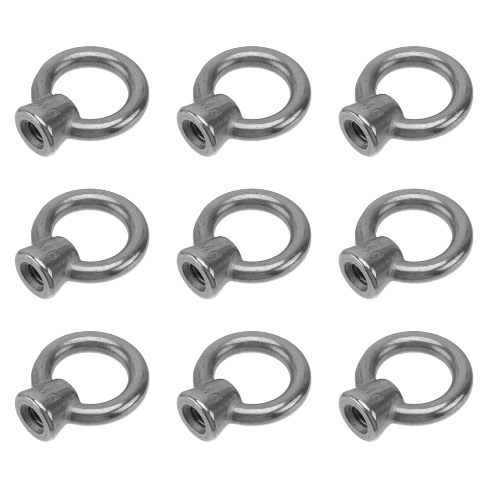 10Pcs Ring Nut Stainless Eye Nut Ring Shape Lifting Eye Ring Bolt Lifting Device