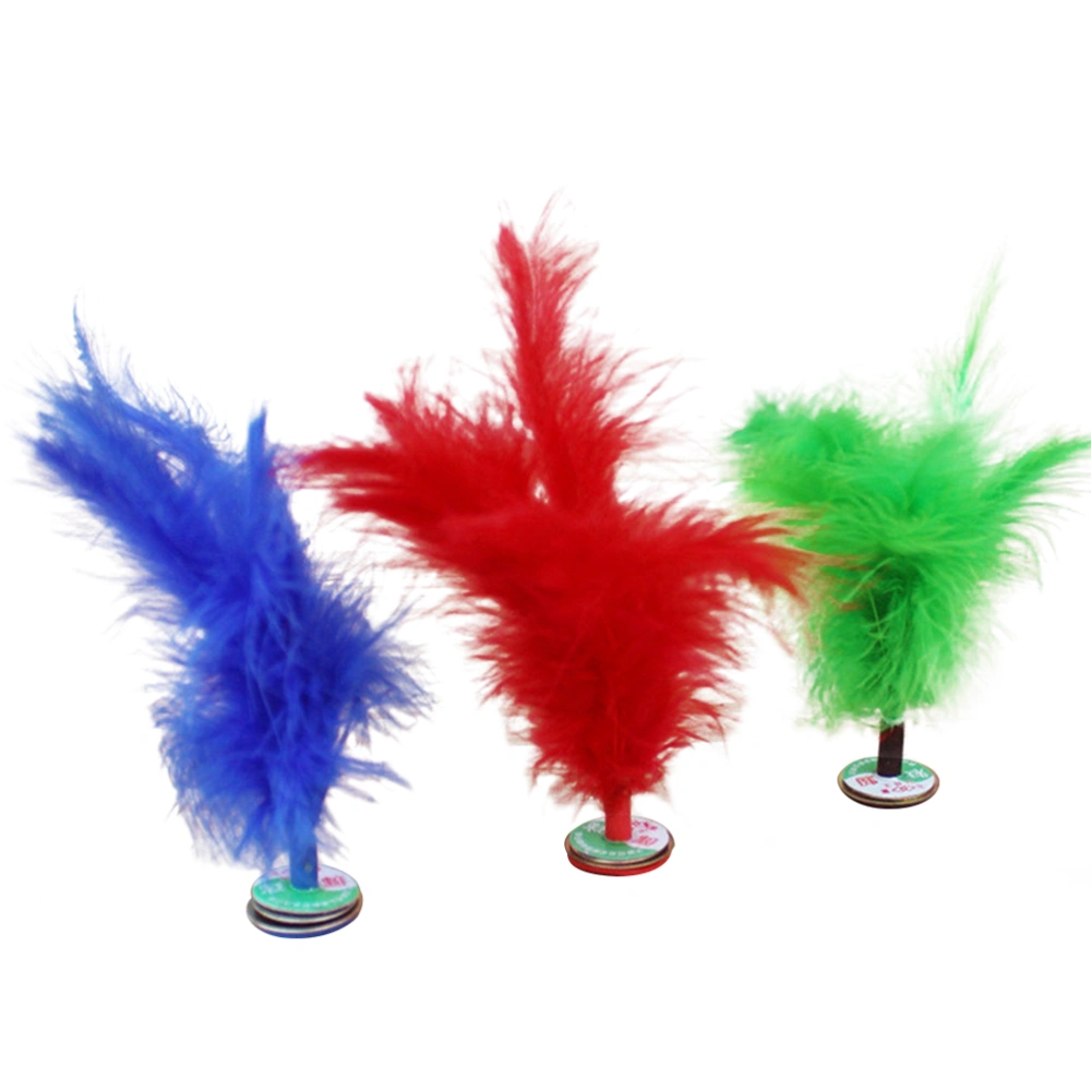 10pcs Kick Feather Shuttlecocks Foot Sports Toy Playing Games Chinese Jianzi Kicking Shuttlecock (Random Color)