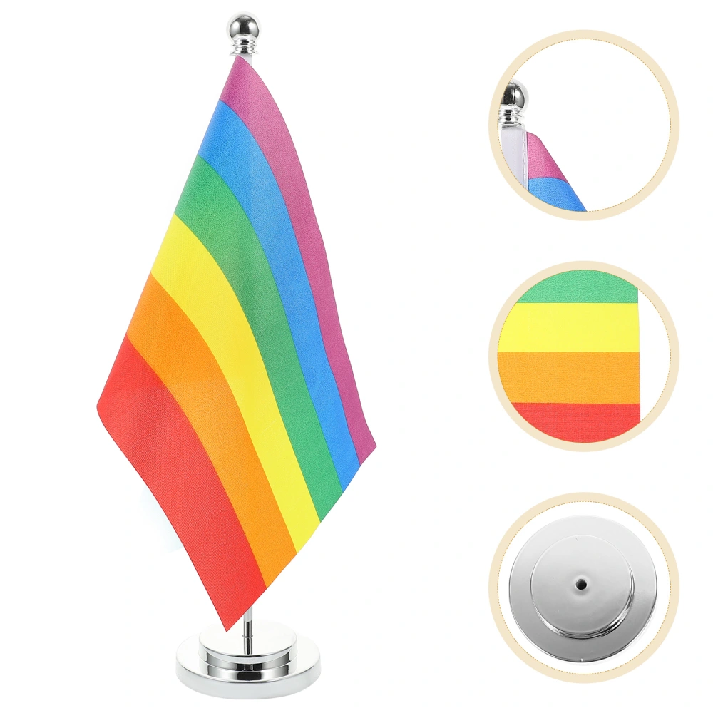 1 Set of Table Pride Flags Party Decoration LGBT Flags Gay's Desk Flags Rainbow Flags