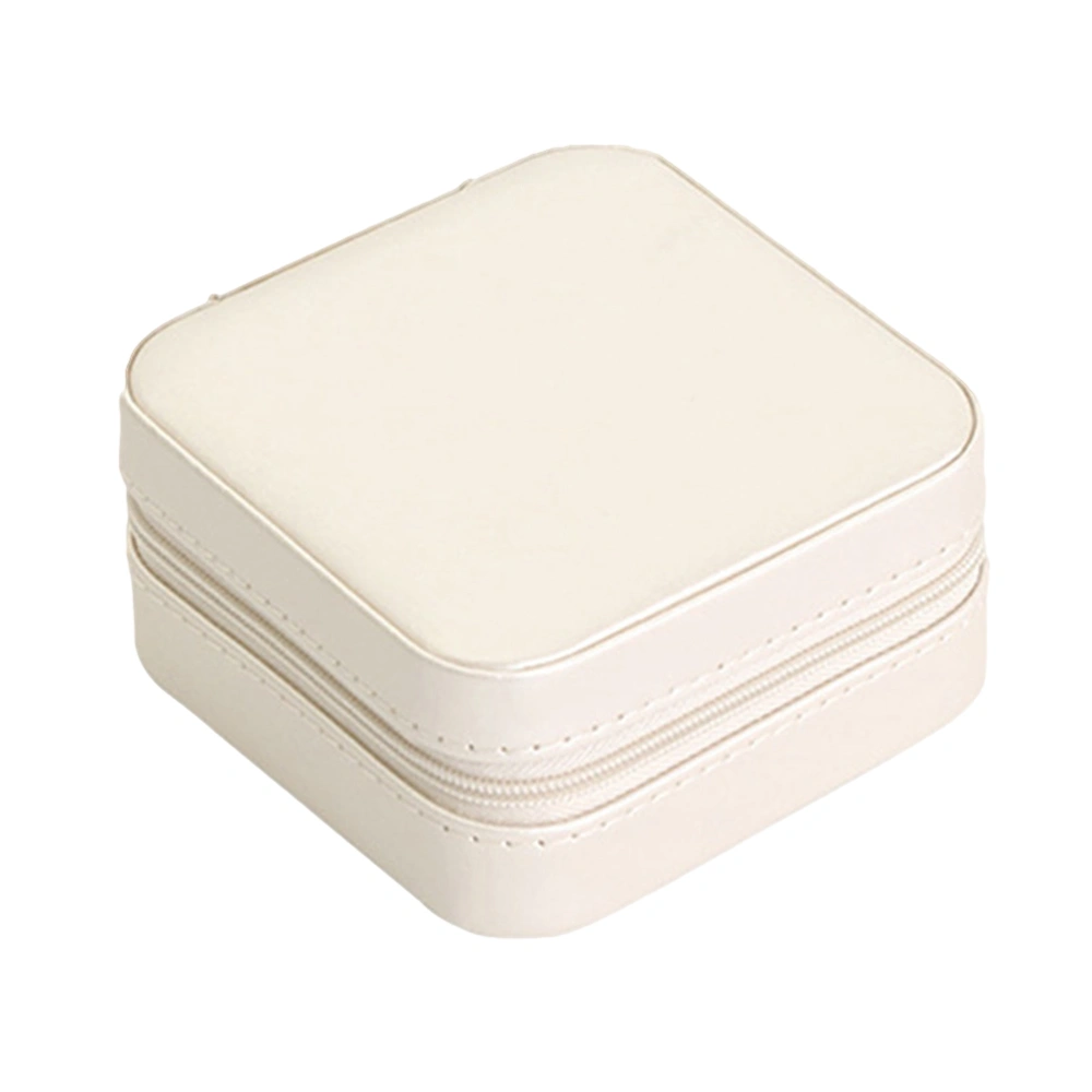 Elegant Jewelry Storage Box Stylish Small Trinket Case Unique Jewelry Holder Organizer for Home Shop (White)