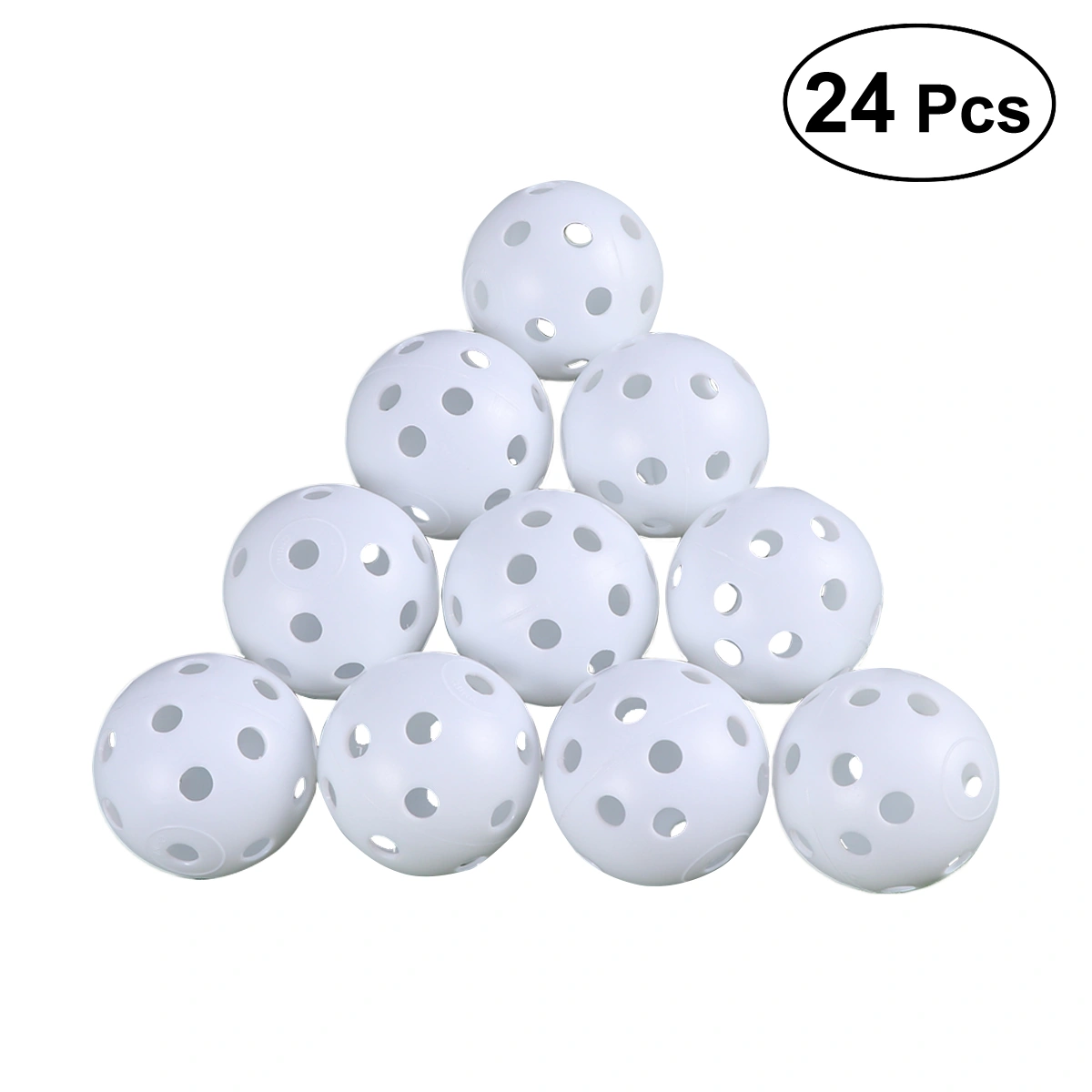 24pcs Air Flow Hollow Balls for Practice (White)