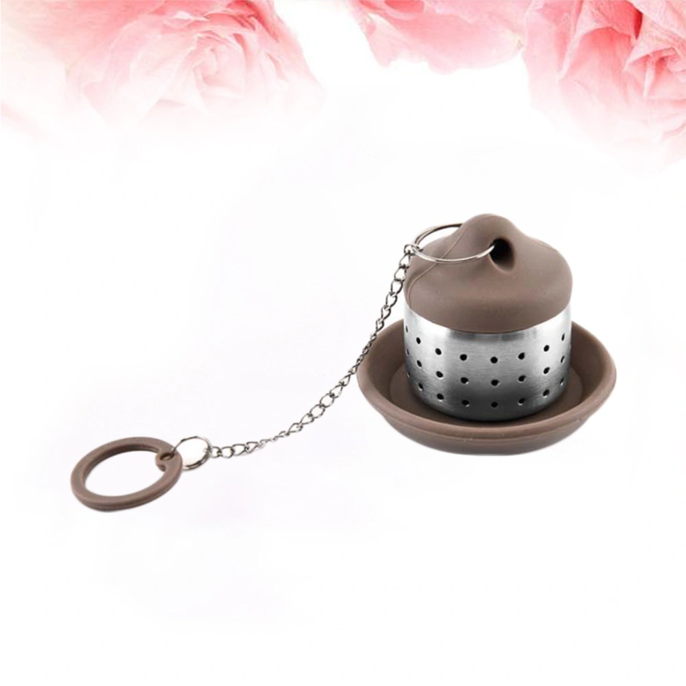 3pcs Tea Art Tool Steel Tea Filter Tea Leakage Tea Strainer Tea Infuser Filter for Home (Silver + Brown)