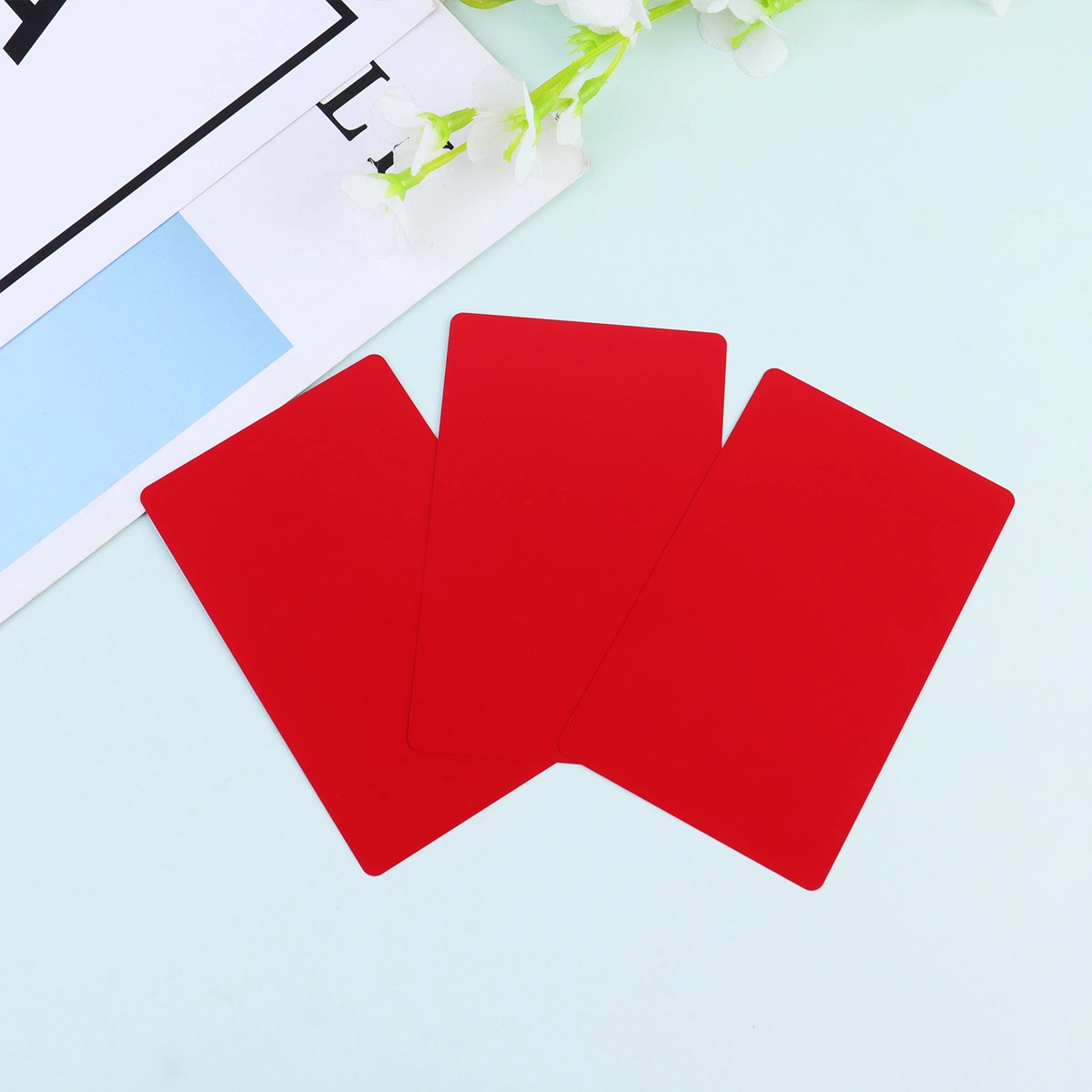 50 Pcs 0.2MM Thin Colored Anodized Aluminum Business Blank Machine Engraver and CNC Engraving Available (Red)