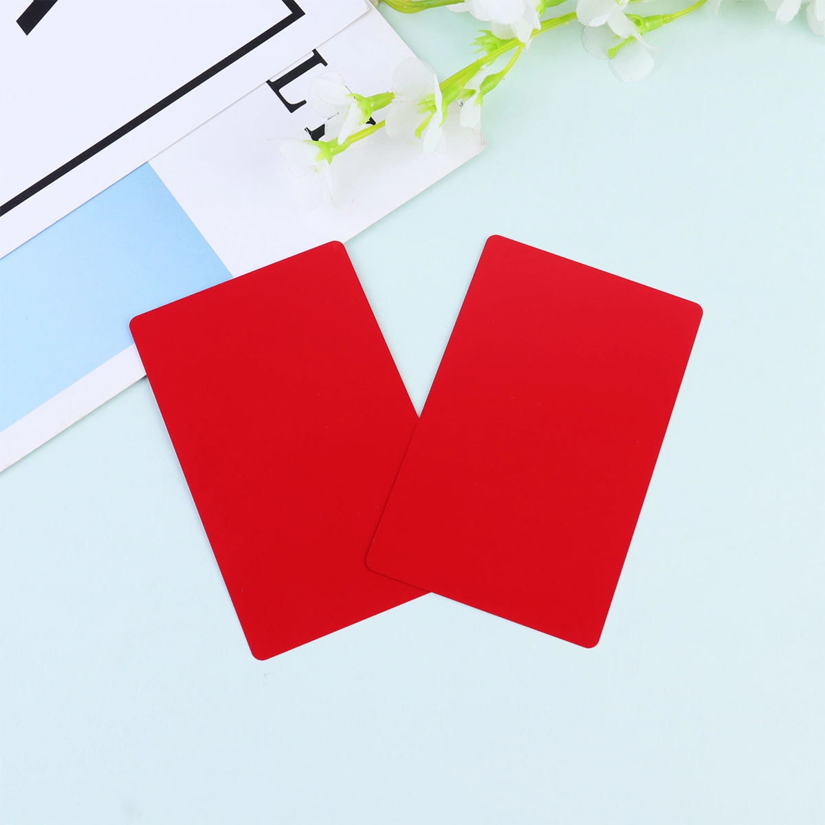 50 Pcs 0.2MM Thin Colored Anodized Aluminum Business Blank Machine Engraver and CNC Engraving Available (Red)