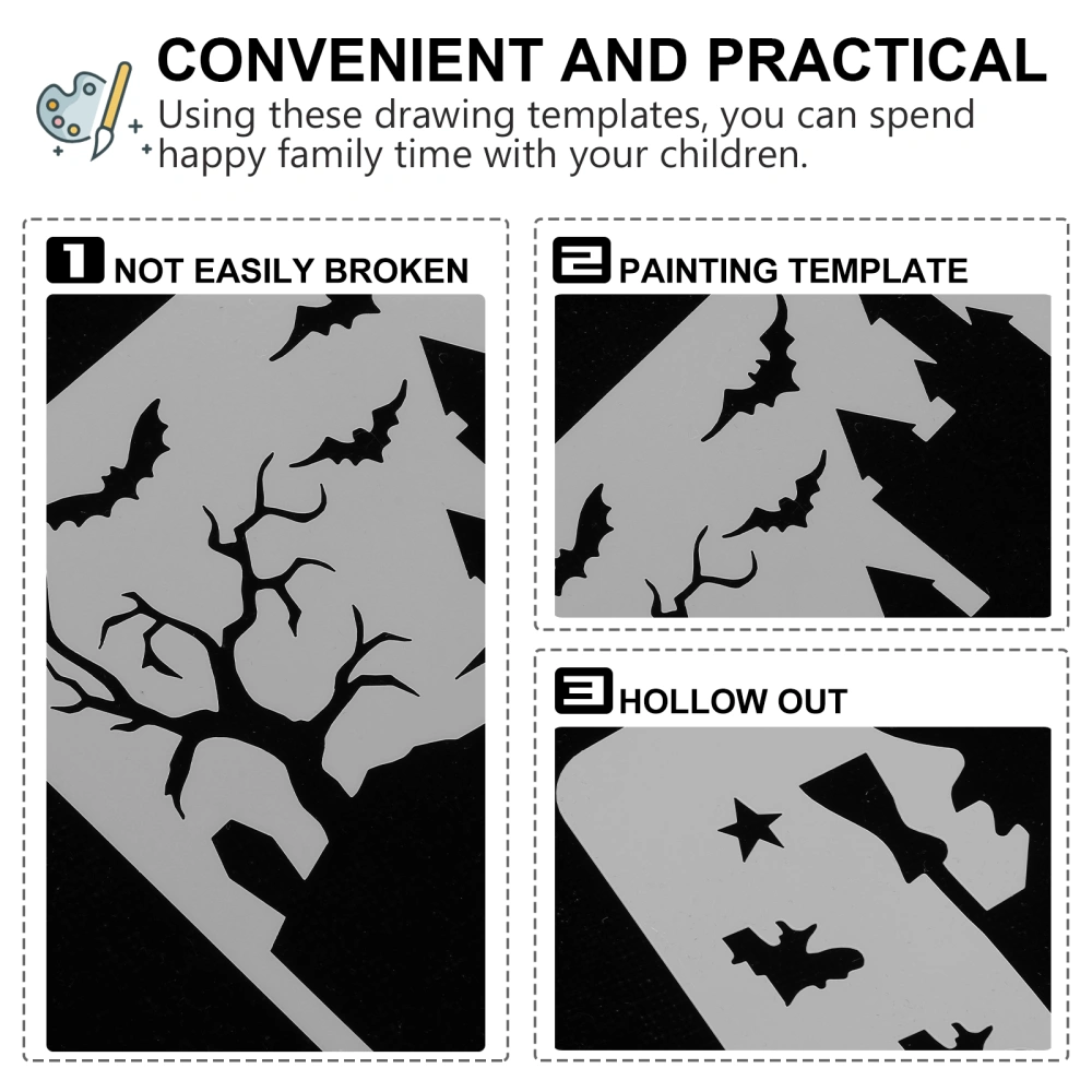 28 Sheets Halloween Hollow Graffiti Painting Template DIY Coloring Embossing Stencil