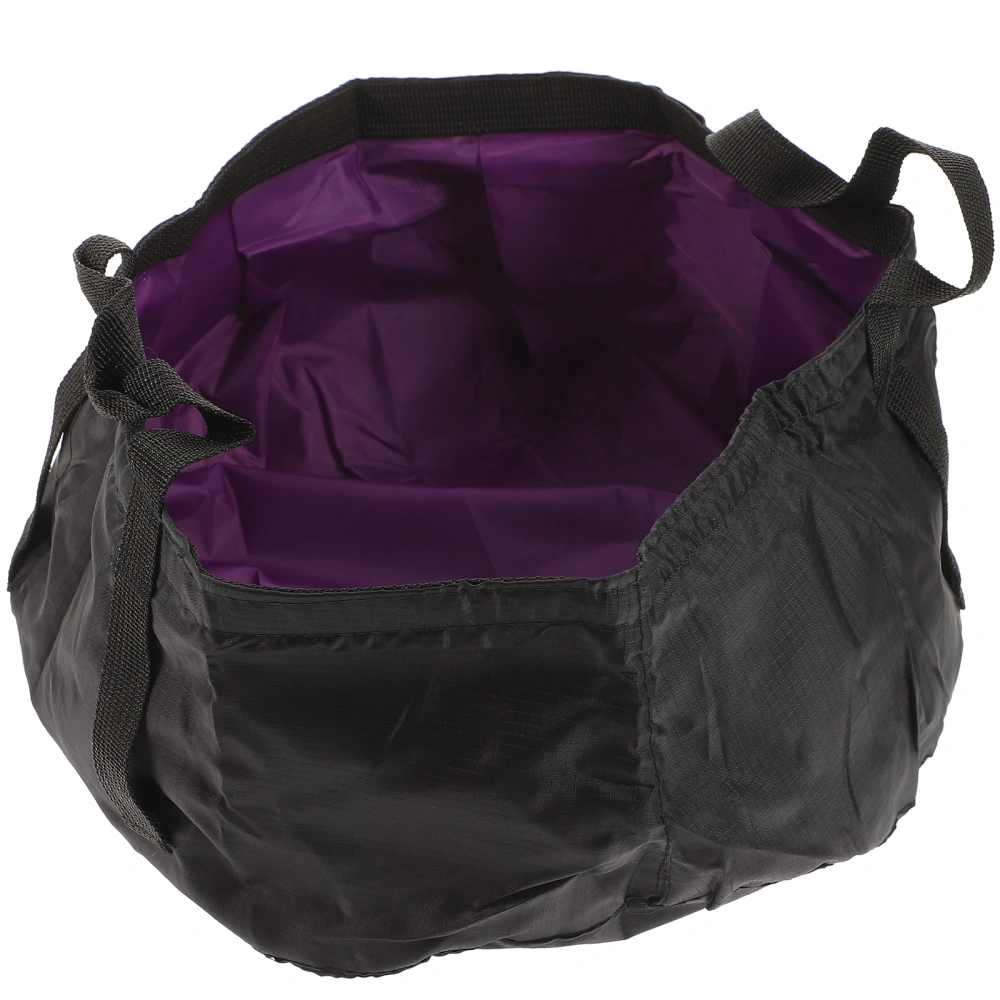 12L Travel Outdoor Camping Hiking Folding Wash Basin Bucket with Storage Pouch (Purple)