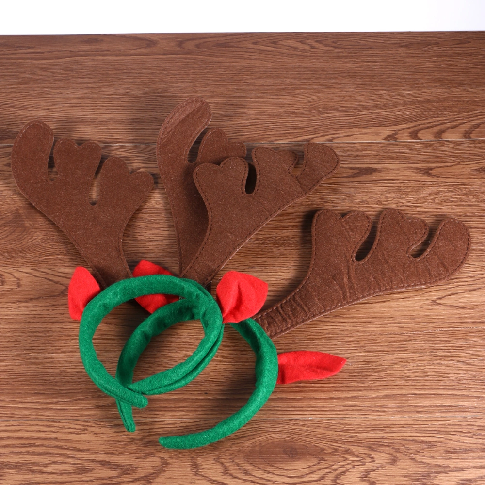 4pcs Antlers Shape Hair Hoops Christmas Hair Band Decorative Headdress with Ear Headband for Kids Adults