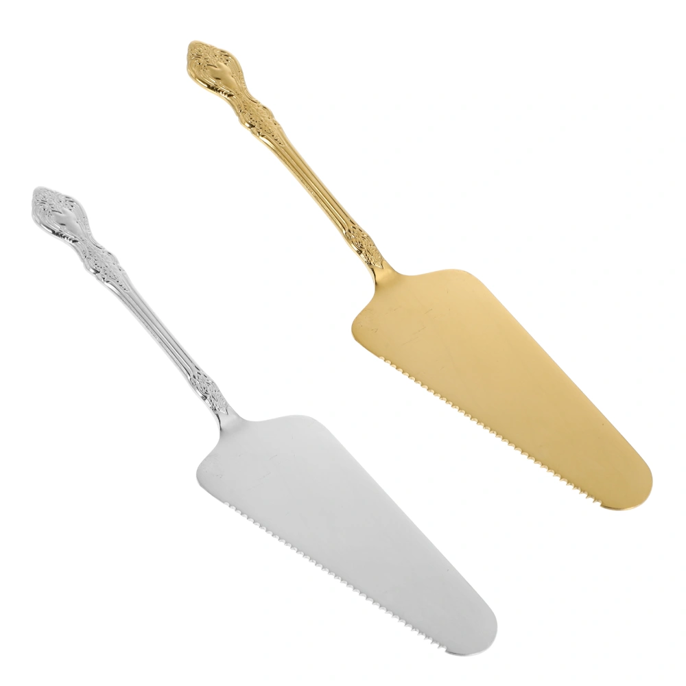 2pcs Stainless Steel Cake Spatula Pizza Spatula Cheese Spatula Cake Spatulas