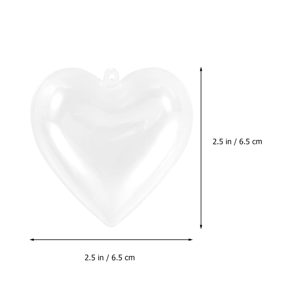 10Pcs Transparent Heart Shaped Candy Container Christmas Tree Hanging Pendants