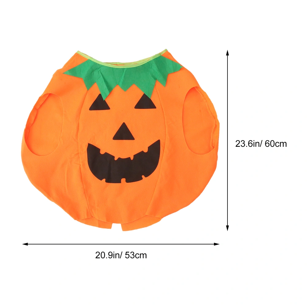 Funny Kids Children's Halloween Lantern Face Pumpkin Non-woven Costume Shirt Clothes with Beanie Hat (Orange)