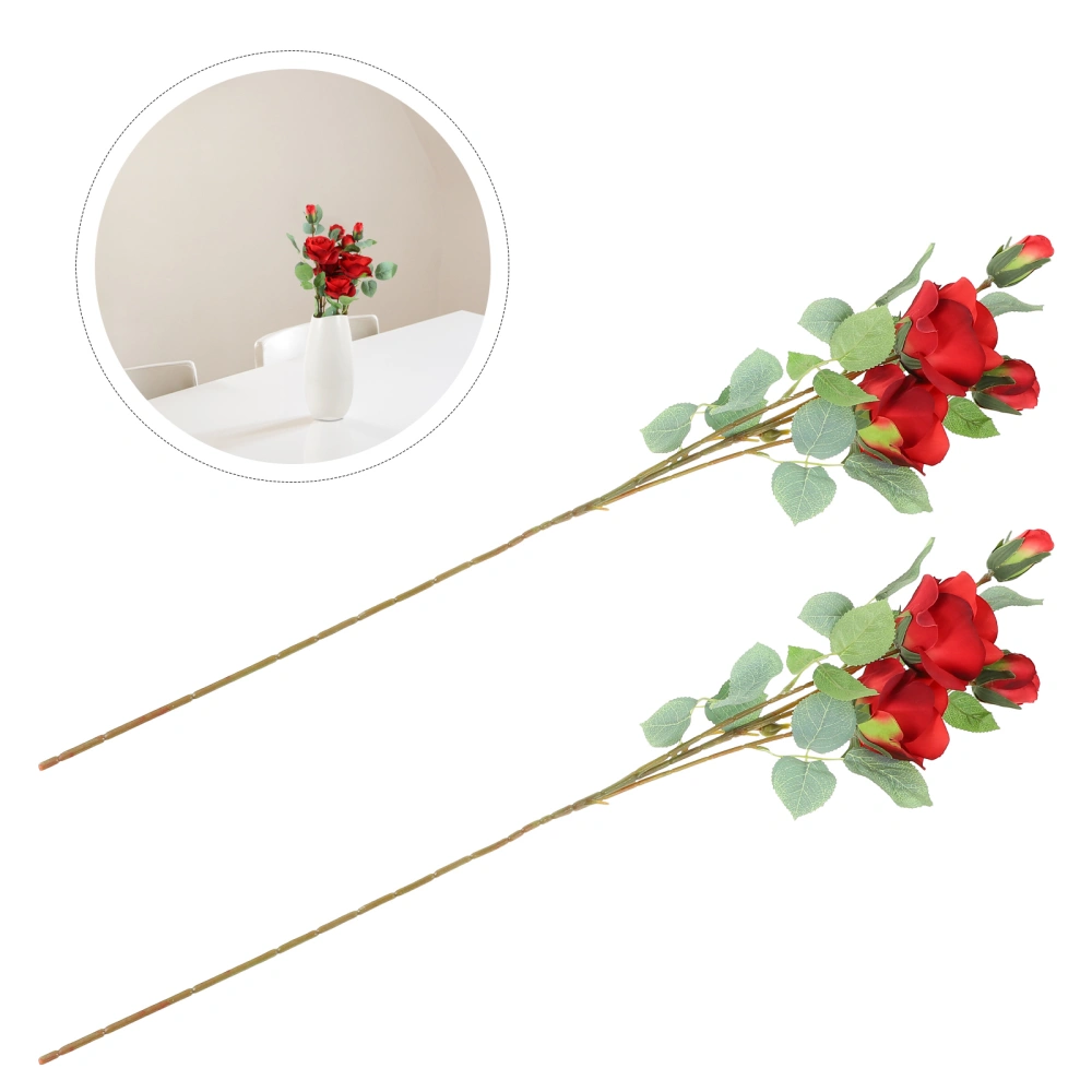 2Pcs Simulated Bouquet Decorative Flower Photo Props Household Adornments