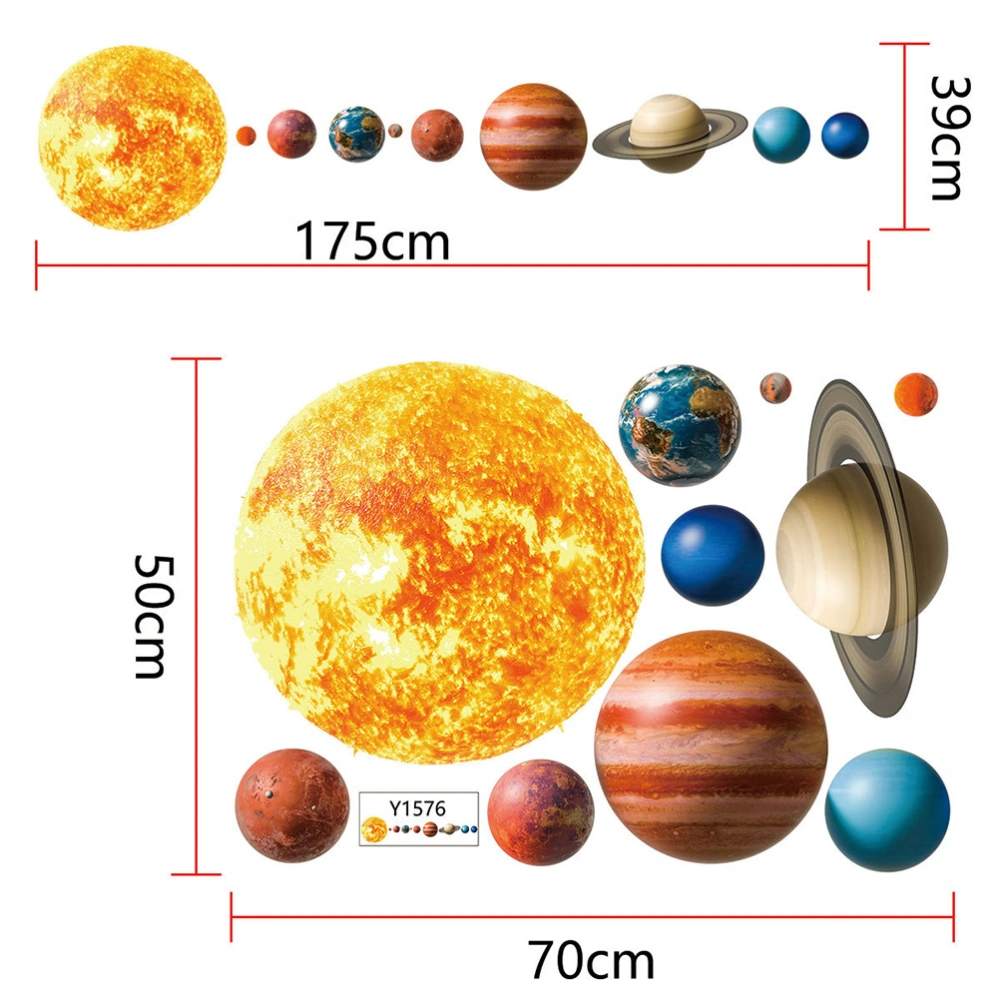 Solar Planet PVC Wall Paste Personality Mural Art Sticker for Bedroom Living Room