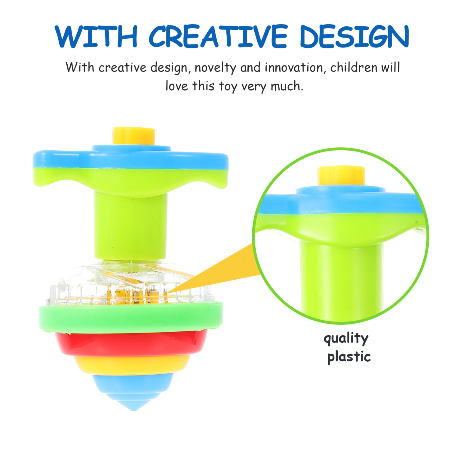 3pcs Children Bouncing Gyro Toys Light Flashing Gyro Toys Peg-top Playthings