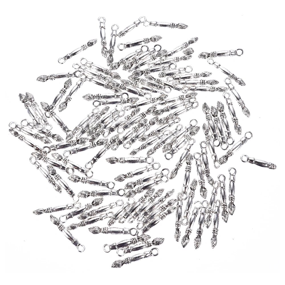 100Pcs Alloy Jewelry Charms Ink Brush Shape Pendants DIY Necklace Bracelet Charm