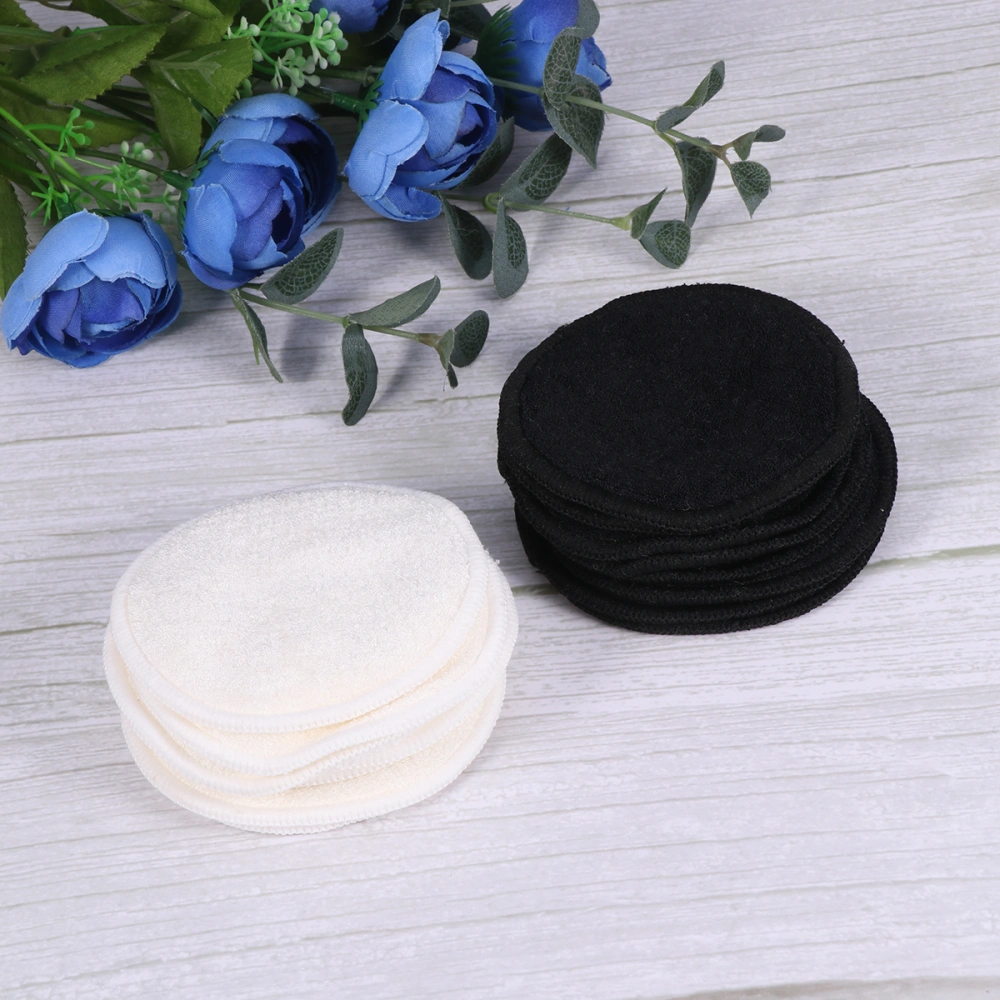 20Pcs Double-layer Makeup Pads Powder Removal Pads Bamboo Fiber Cleaning Puffs Cosmetic Accessories with Bag