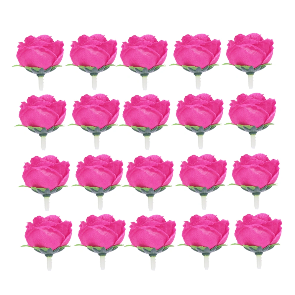 100PCS Simulation Rose Heads Silk Cloth Flower Head Decoration for Home Party Wedding DIY (Rosy)