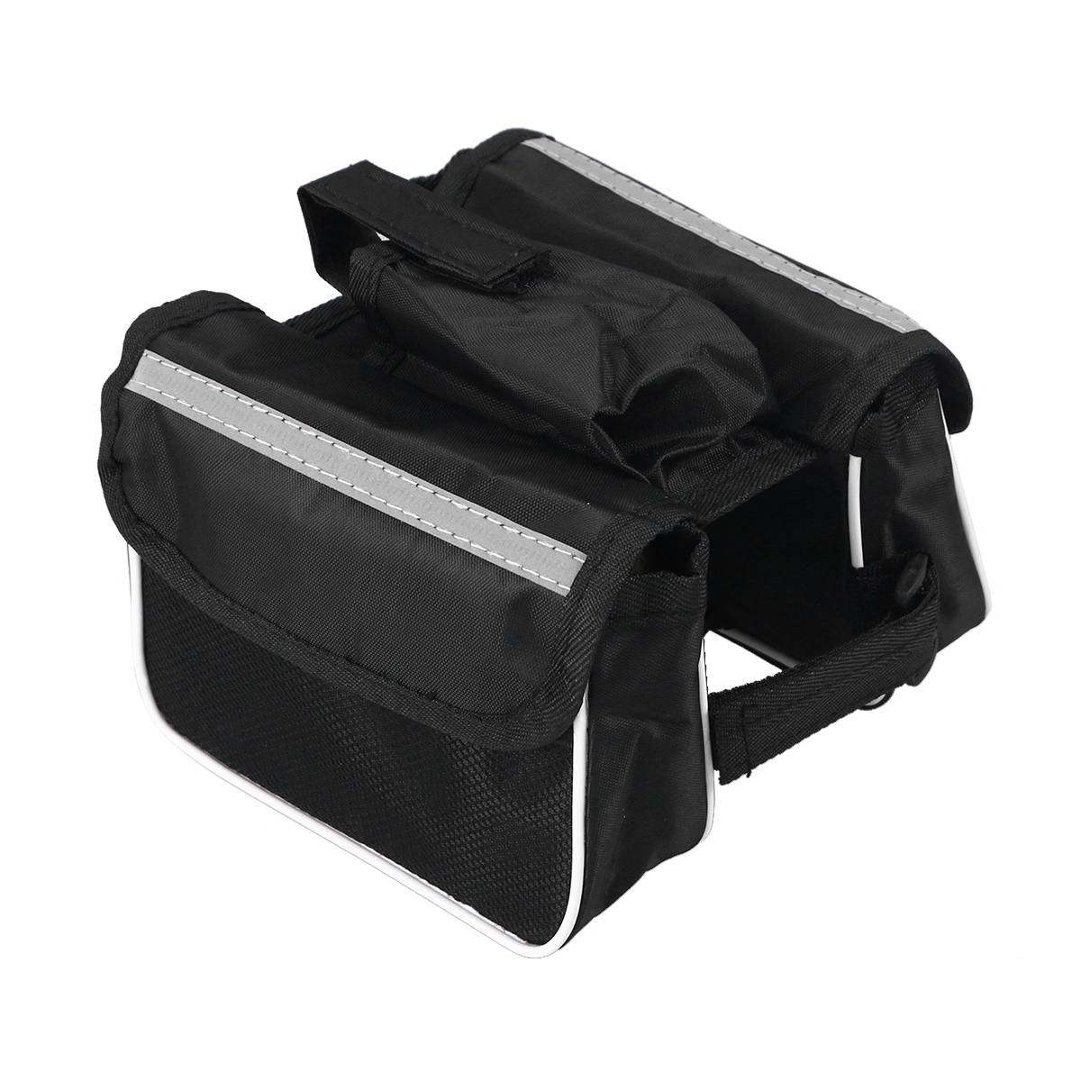 Cycling Bike Tube Handlebar Bag Reflective Road Bike MTB Bag (Black)
