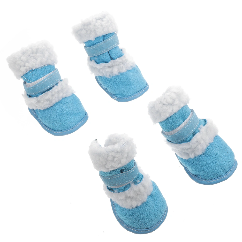 4pcs Dog Warm Snow Boots Outdoor Dog Paw Protector Anti-skid Dog Boots