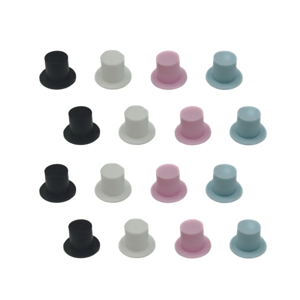 80 Pcs Colored Gentlement Hat Plastic Mini Doll Hat Accessories Headdress Adornment for Home Kids DIY Party Favor Supplies