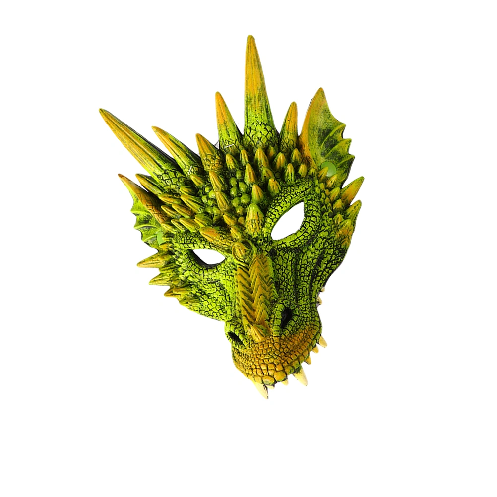 Dragon Mask Cosplay Costume Prop Mask Dress-up Face Cover Accessory Photography Props for Masquerade Party Carnival Performance (Green)