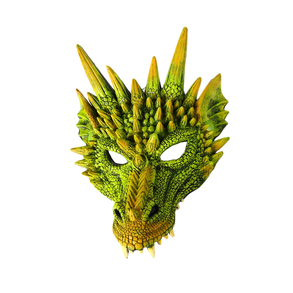 Dragon Mask Cosplay Costume Prop Mask Dress-up Face Cover Accessory Photography Props for Masquerade Party Carnival Performance (Green)