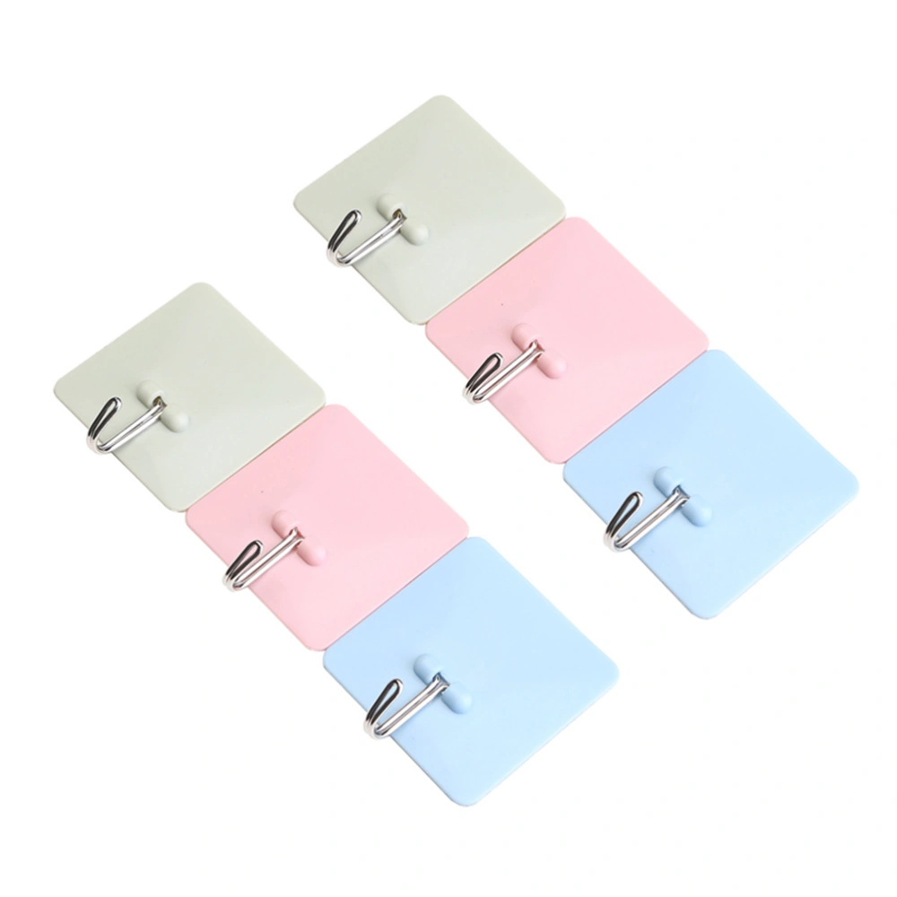 10PCS Practical Adhesive Hooks Wall Hooks Nail-Free Sticky Hangers Key Bag Hook for Bathroom Kitchen Home (Random Color)