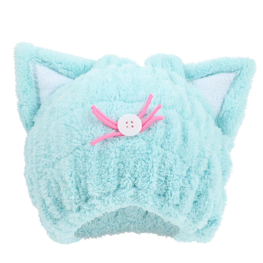 Cartoon Cat Ear Hair Drying Towel Super Absorbent Hair Hat Wrap Head Towel