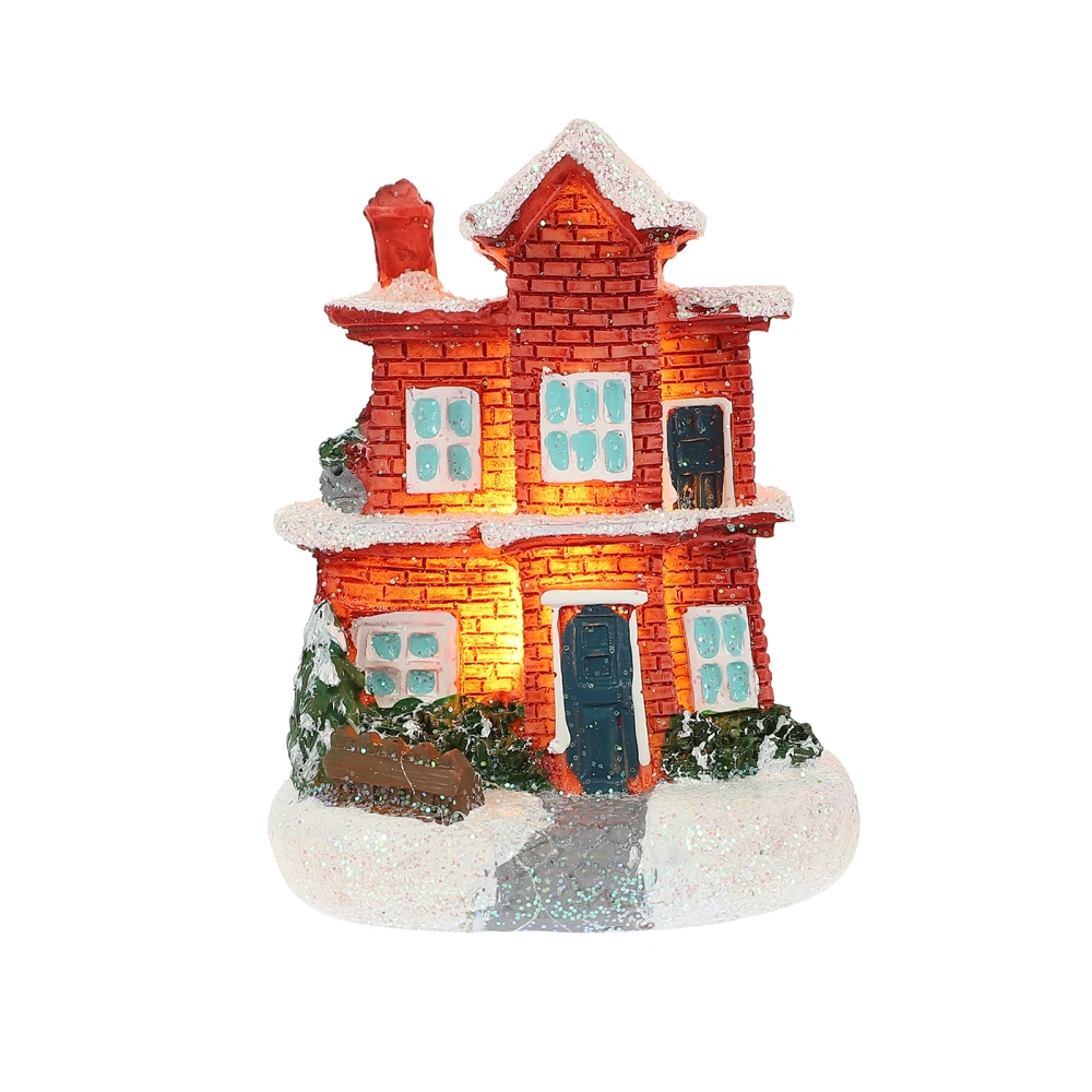 Xmas Luminous House Christmas Lighted House Ornament Xmas Decoration Supplies