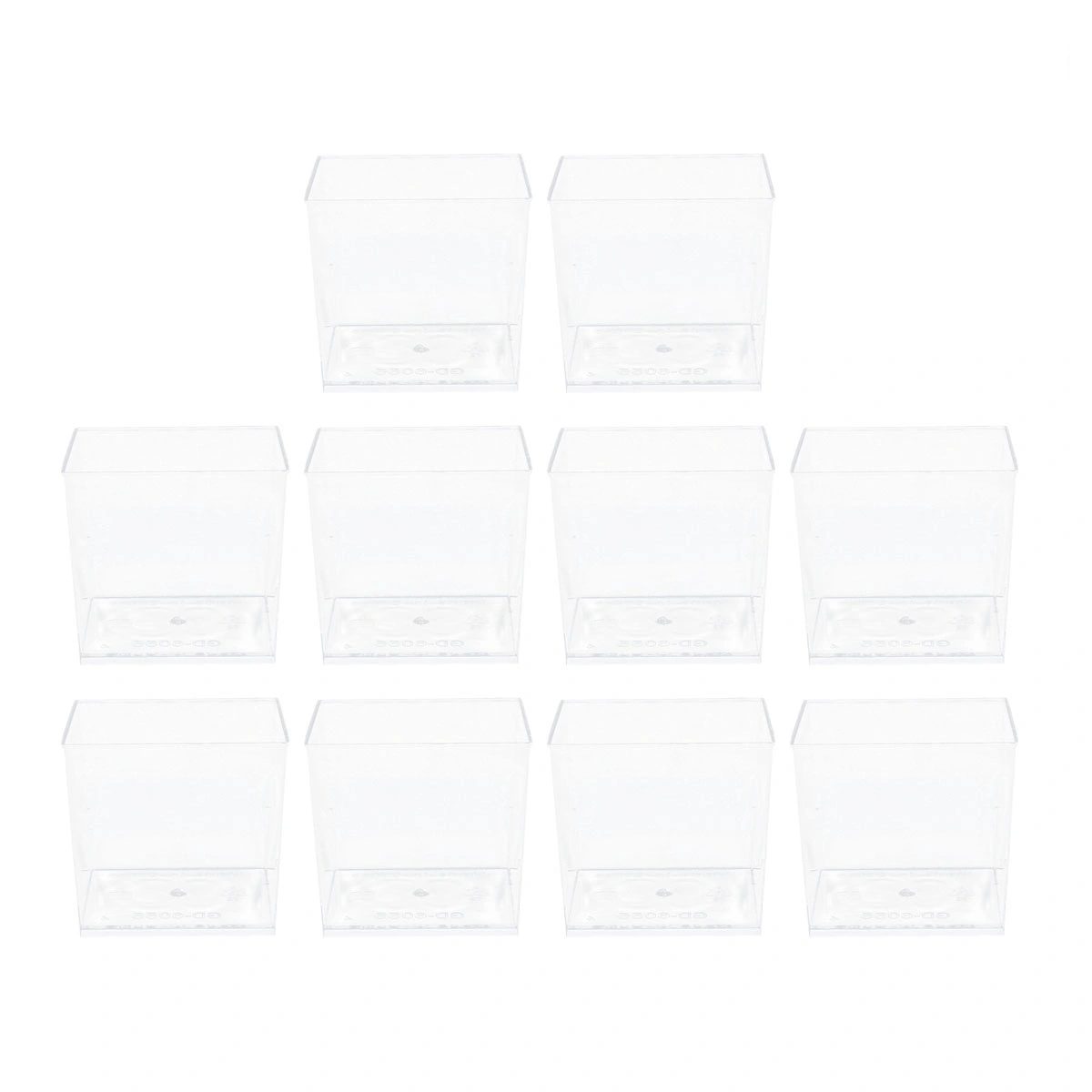 10PCS 150ML Mousse Cup Hard Plastic Dessert Parfait Appetizer Square Bowl Disposable PS Jelly Container for Party Wedding Banquet
