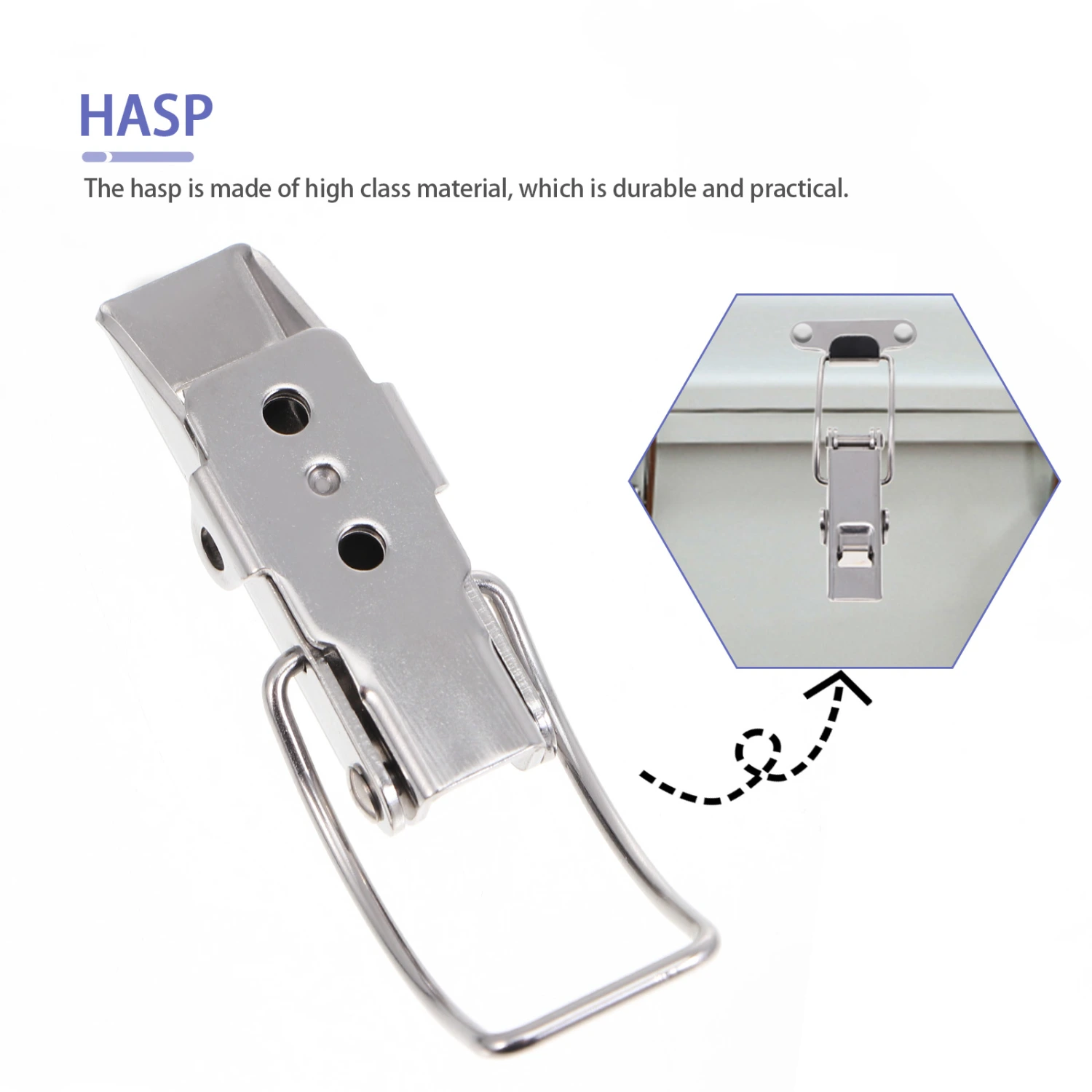 2pcs Stainless Steel Buckle Lock Accessory Cabinet Buckle Case Hasp Accessories